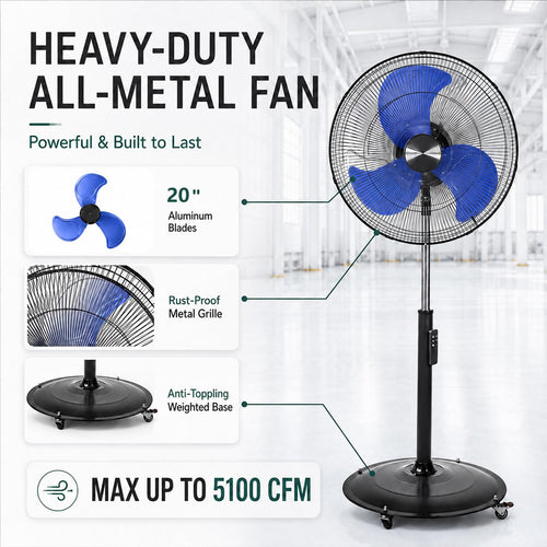 20 Inch Oscillating Pedestal Fan with Remote Control F97182