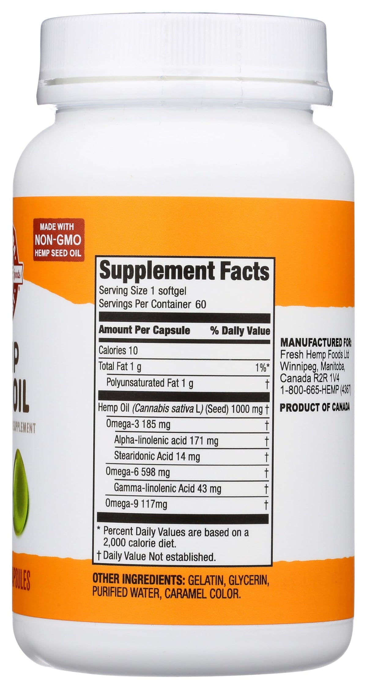 Hemp Seed Oil Softgel Capsules, 60 Count P614