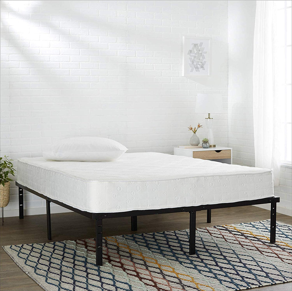 Queen Size Black Steel Platform Bed Frame J187332