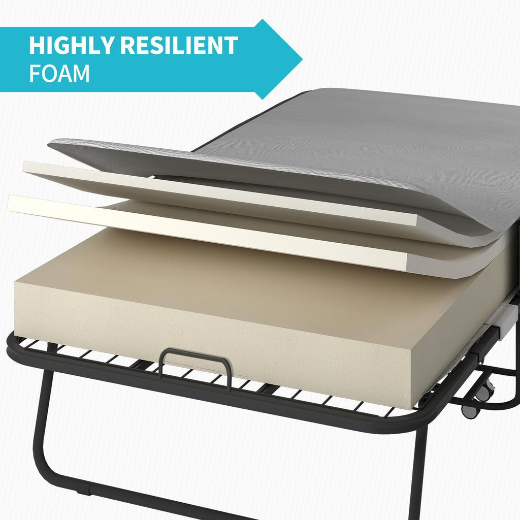 Twin Size Folding Bed with 4 Inch Foam Mattress Z79965
