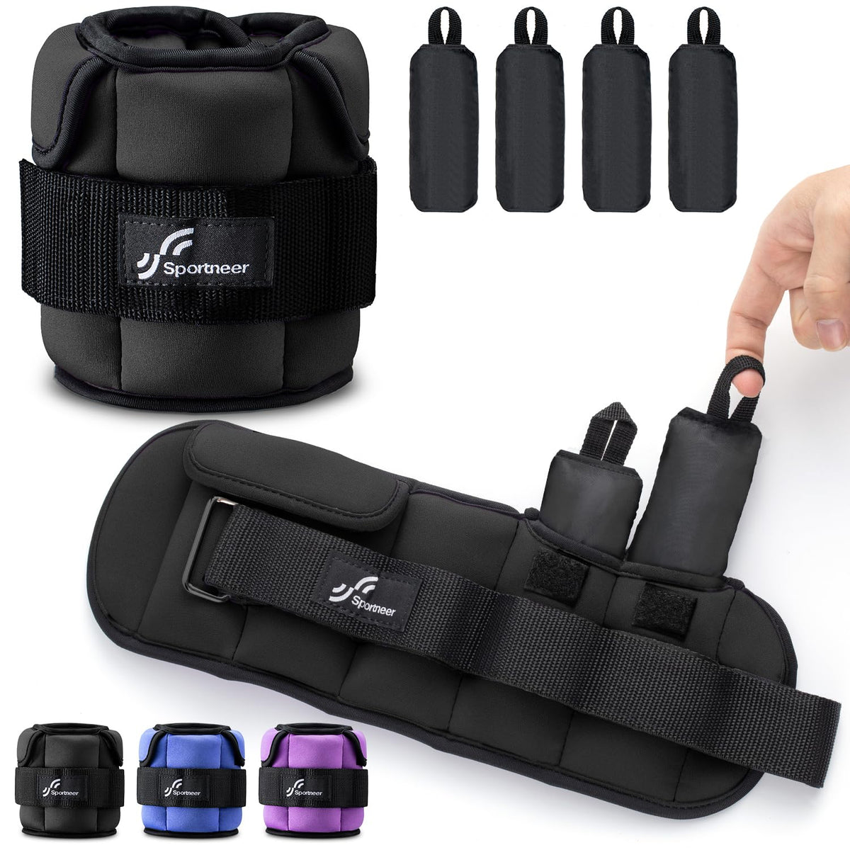 Adjustable Ankle Weights with Removable Weights J765