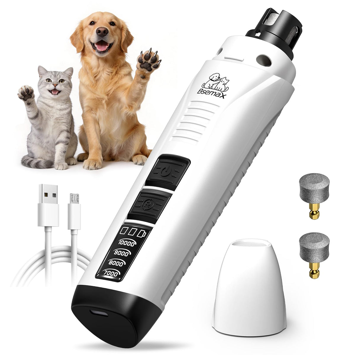 4-Speed Rechargeable Quiet Electric Dog Nail Grinder T766344