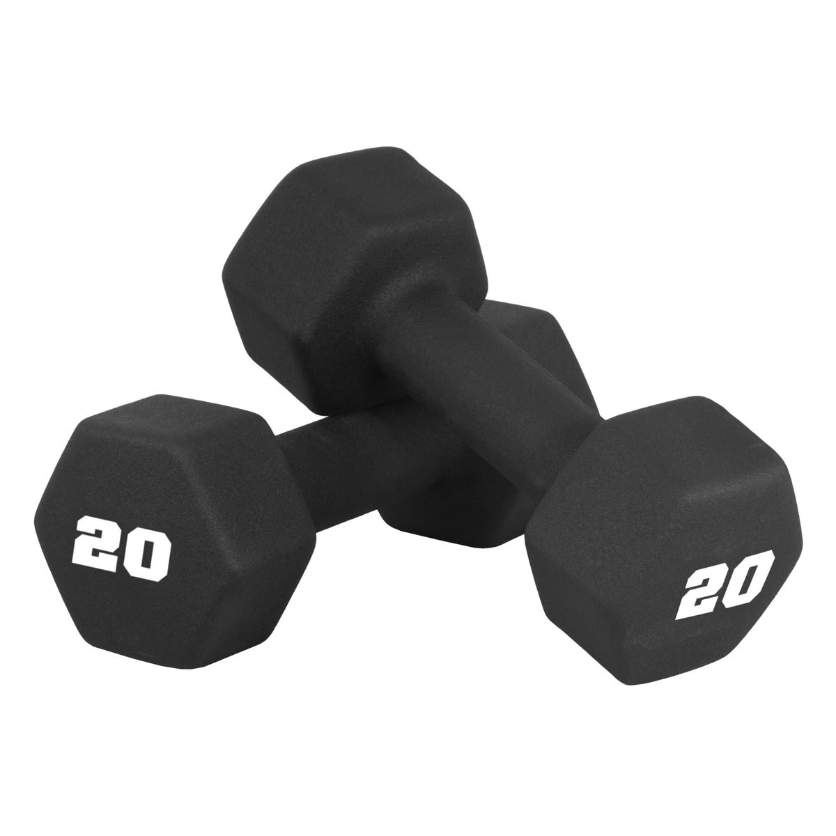 Black 20 lb Neoprene Dumbbell Pair T661083