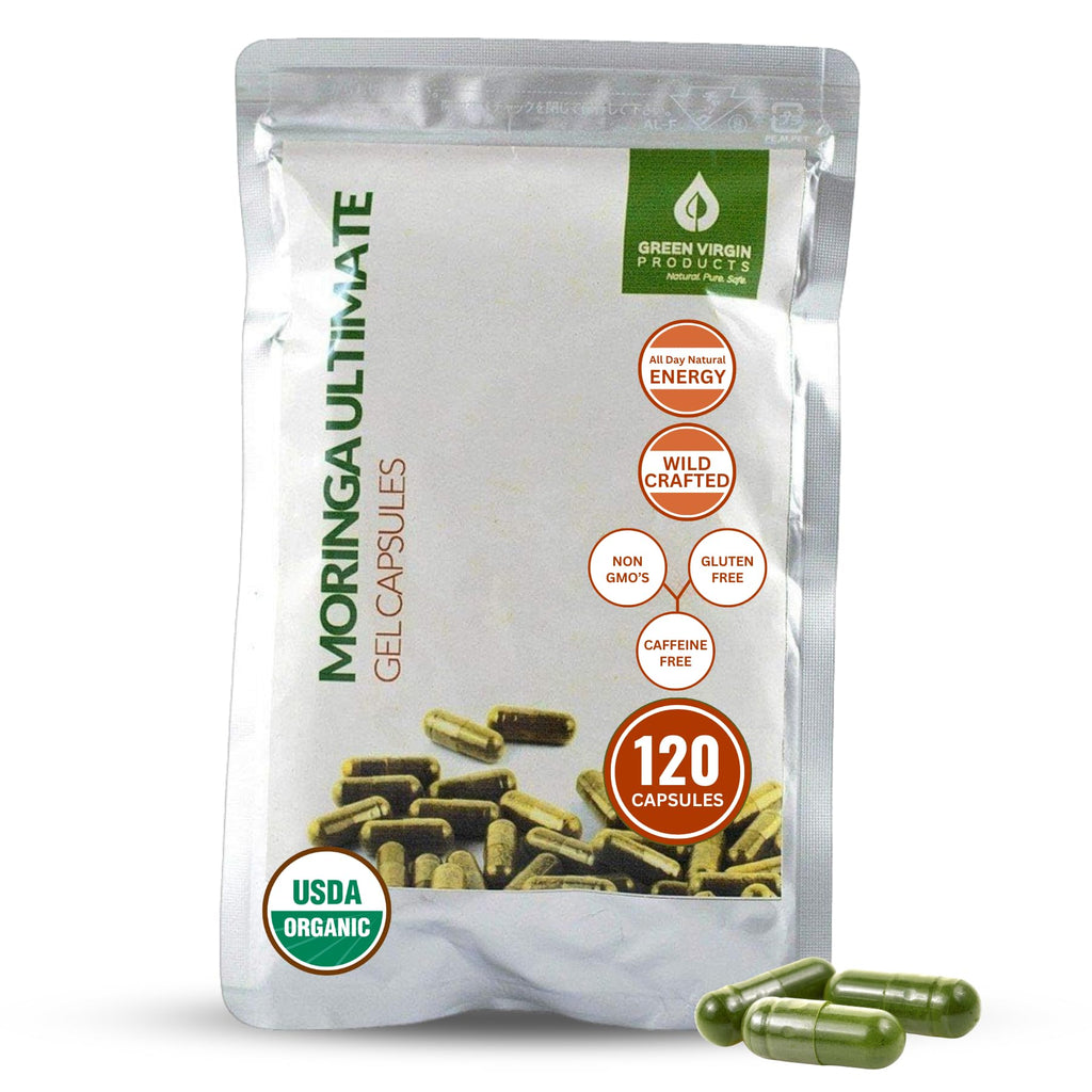 Organic Moringa Leaf Powder Vegan Capsules X145