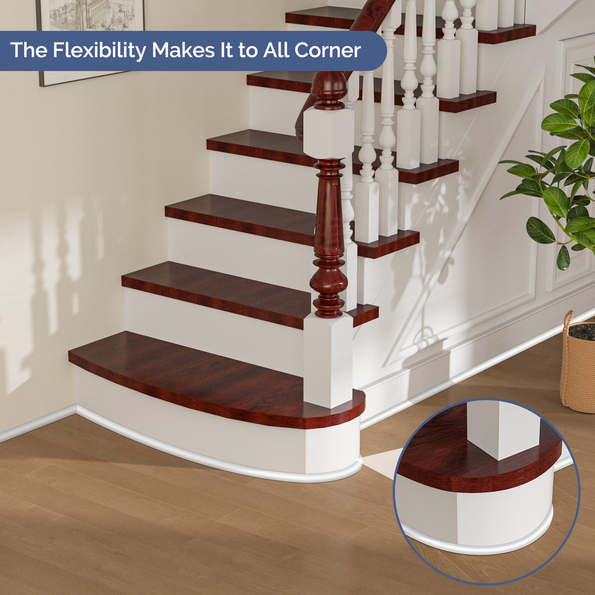 Quarter Round Molding Peel and Stick Baseboard Trim Q5900