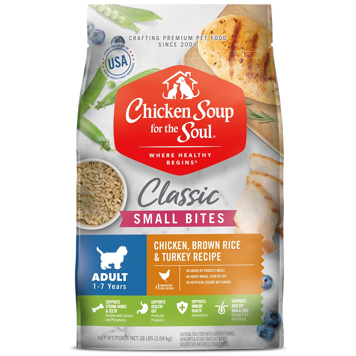 Natural Premium Small Bites Adult Dry Dog Food, Chicken, Brown Rice & Turkey 28lb K173261