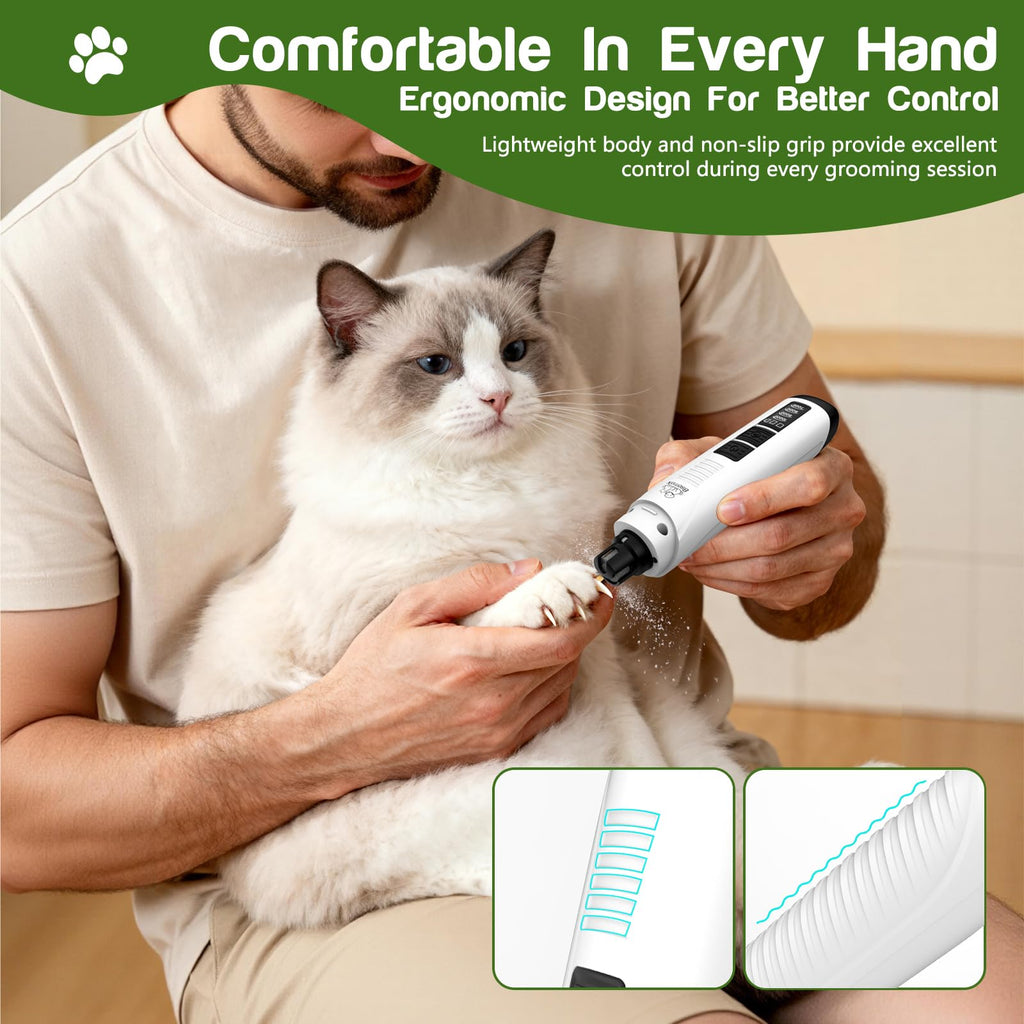 4-Speed Rechargeable Quiet Electric Dog Nail Grinder T766344