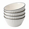White Ceramic Serving Bowls Set of 4 F386416