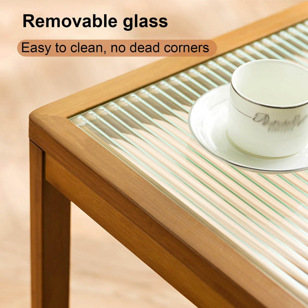 Square Coffee Table Set of Two, Natural Bamboo K360