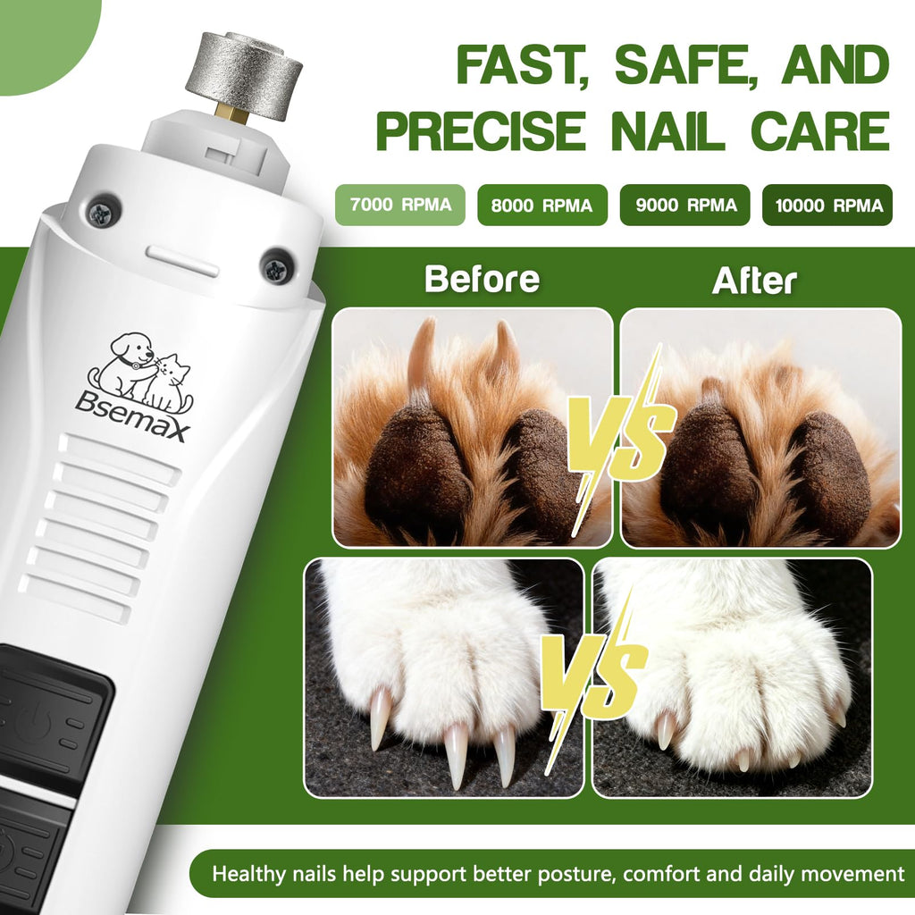 4-Speed Rechargeable Quiet Electric Dog Nail Grinder T766344