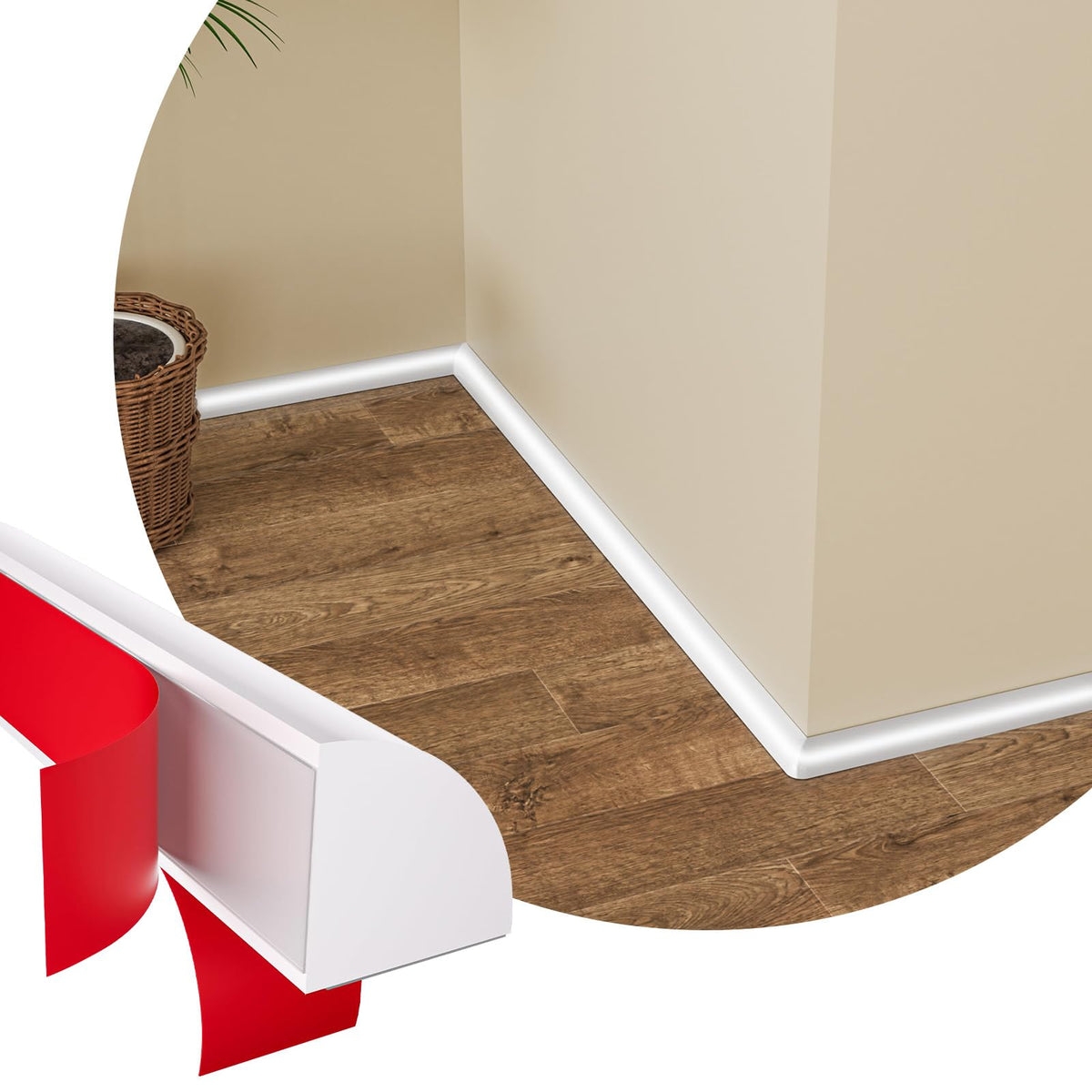 Quarter Round Molding Peel and Stick Baseboard Trim Q5900