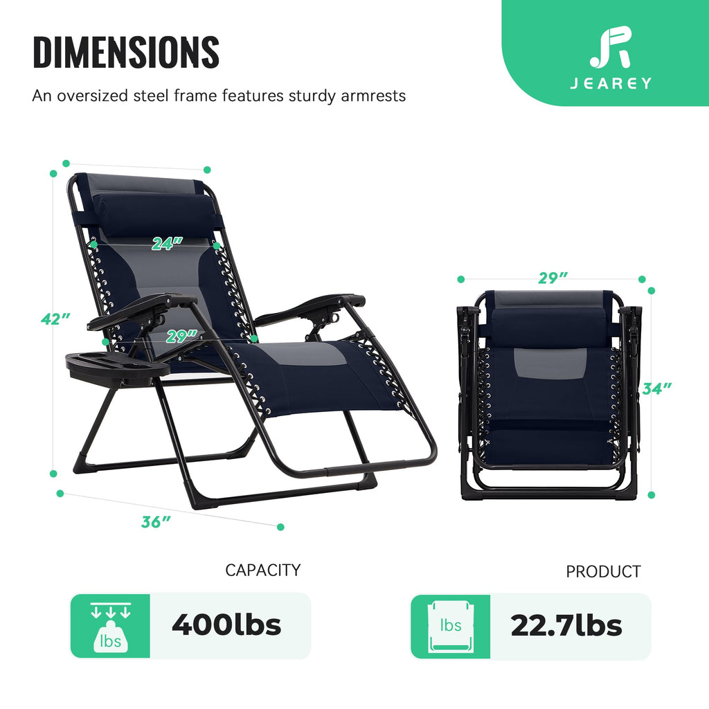 Oversized Zero Gravity Chairs Set of 2 Q2958
