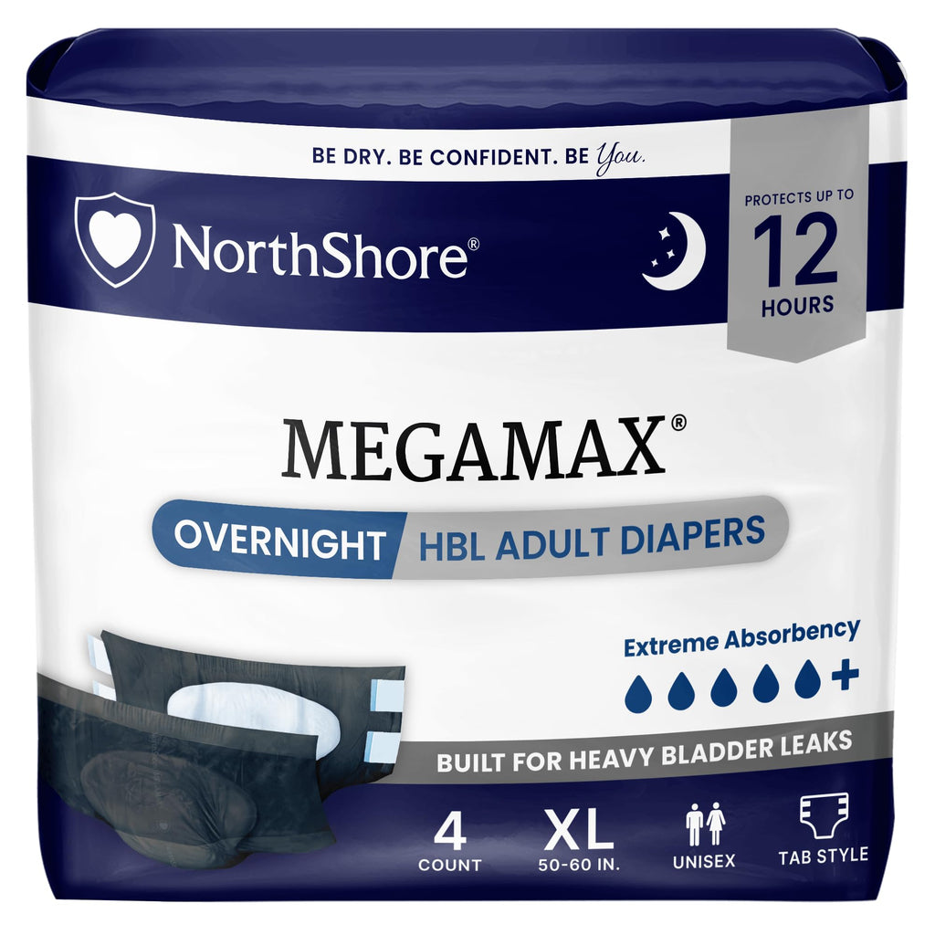 Black X-Large Adult Diapers with Tabs, 4 Count S775430