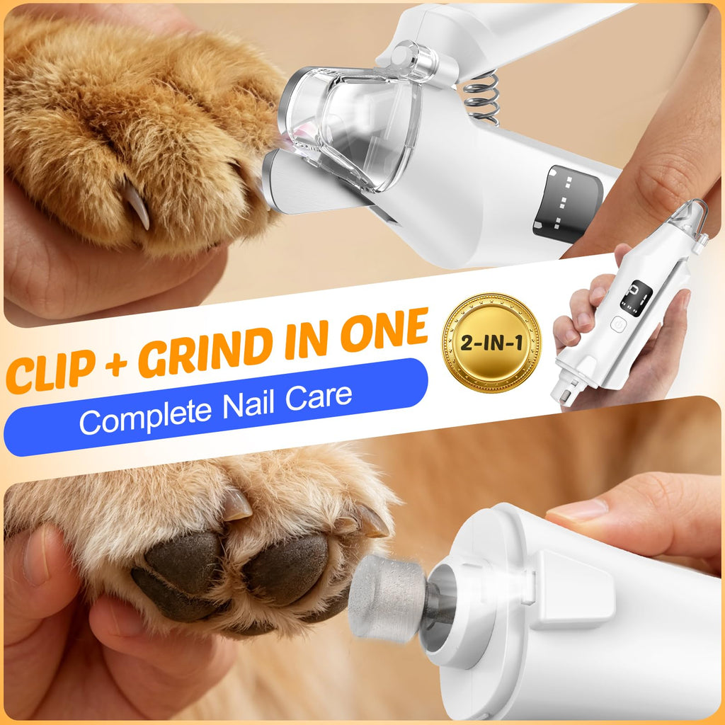 2-in-1 Dog Cat Nail Clippers and Grinder with Light U482378