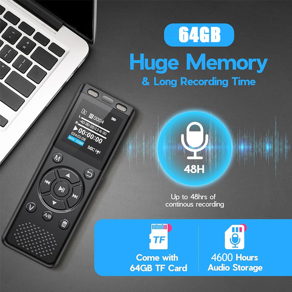 64GB Digital Voice Recorder with Playback Z4420