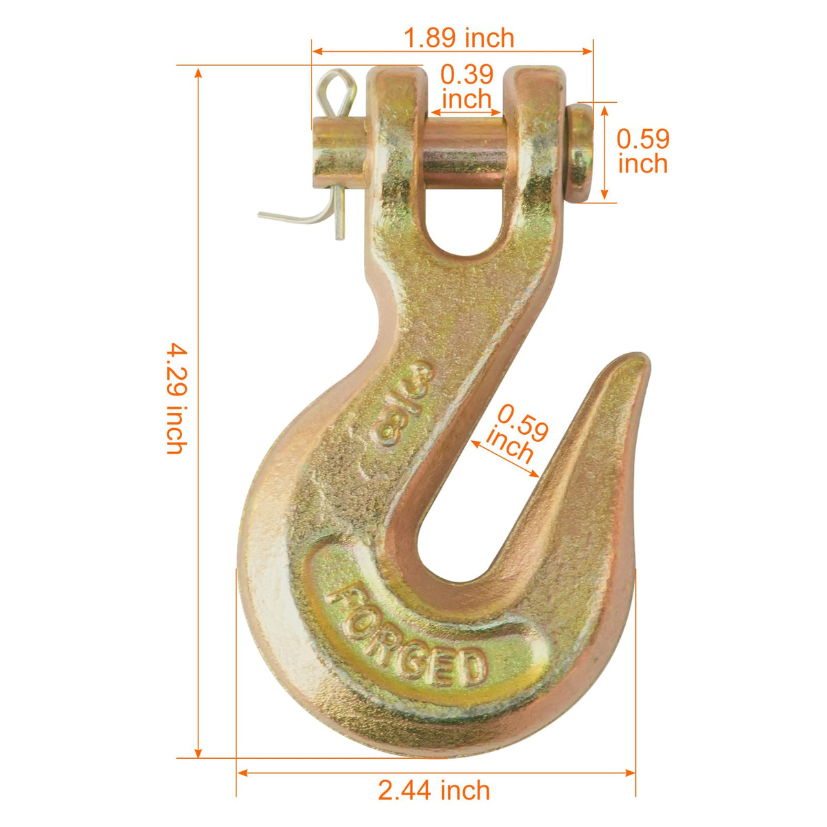 3/8" Grade 70 Clevis Slip Hook 6,600 LBS 10 Pack Y4082