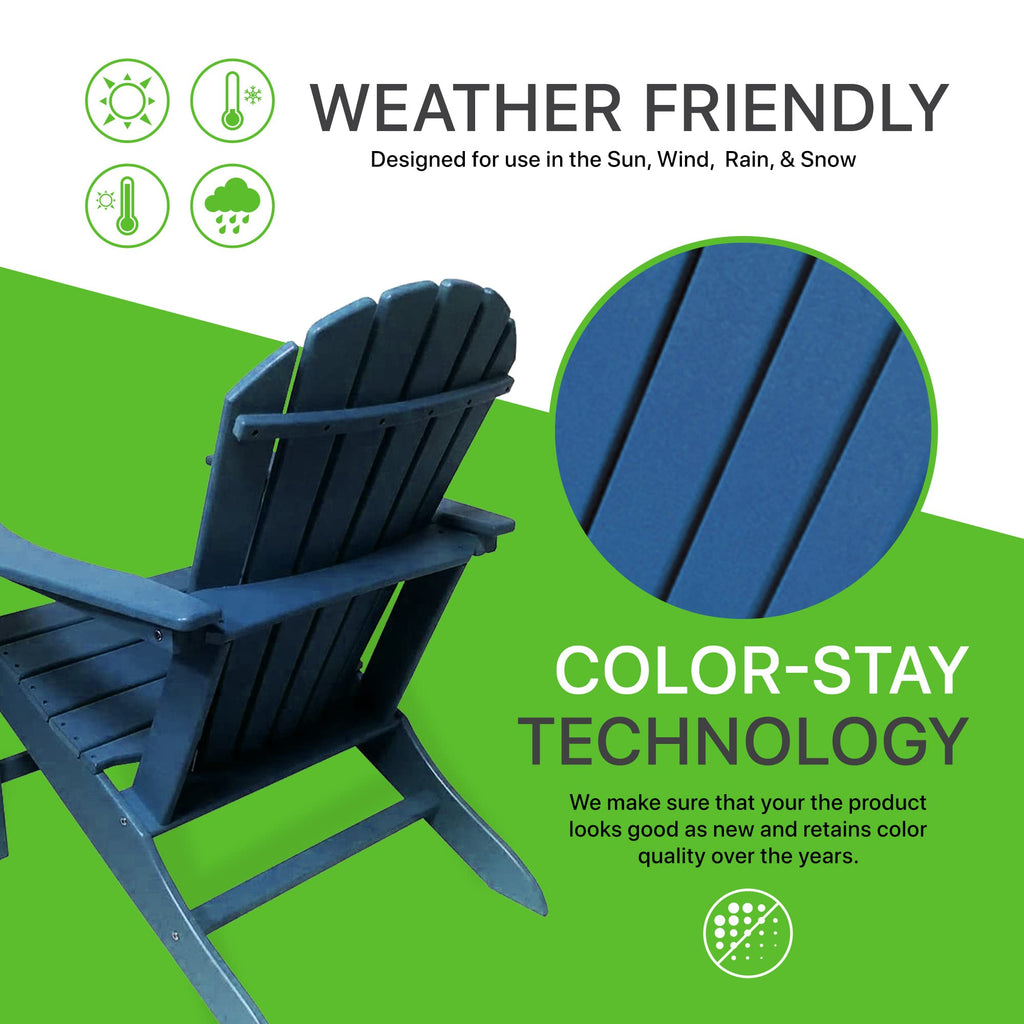 Plastic Weather Resistant Patio Adirondack Chair L248459