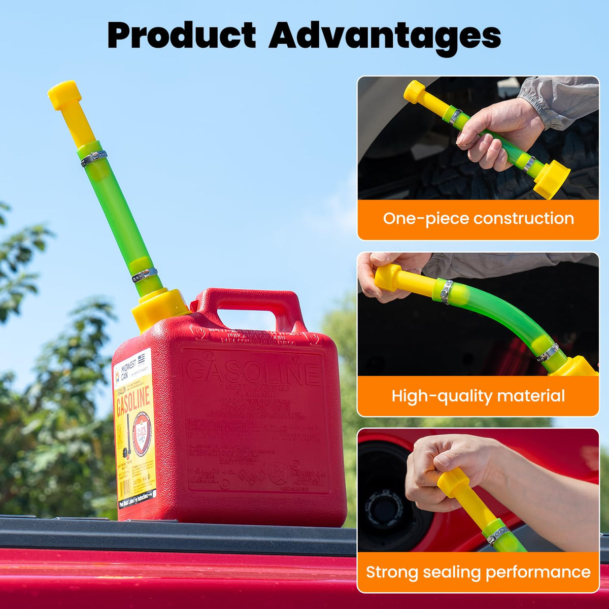 Gas Can Spout Replacement 10 Inch Flexible PVC Nozzle E290