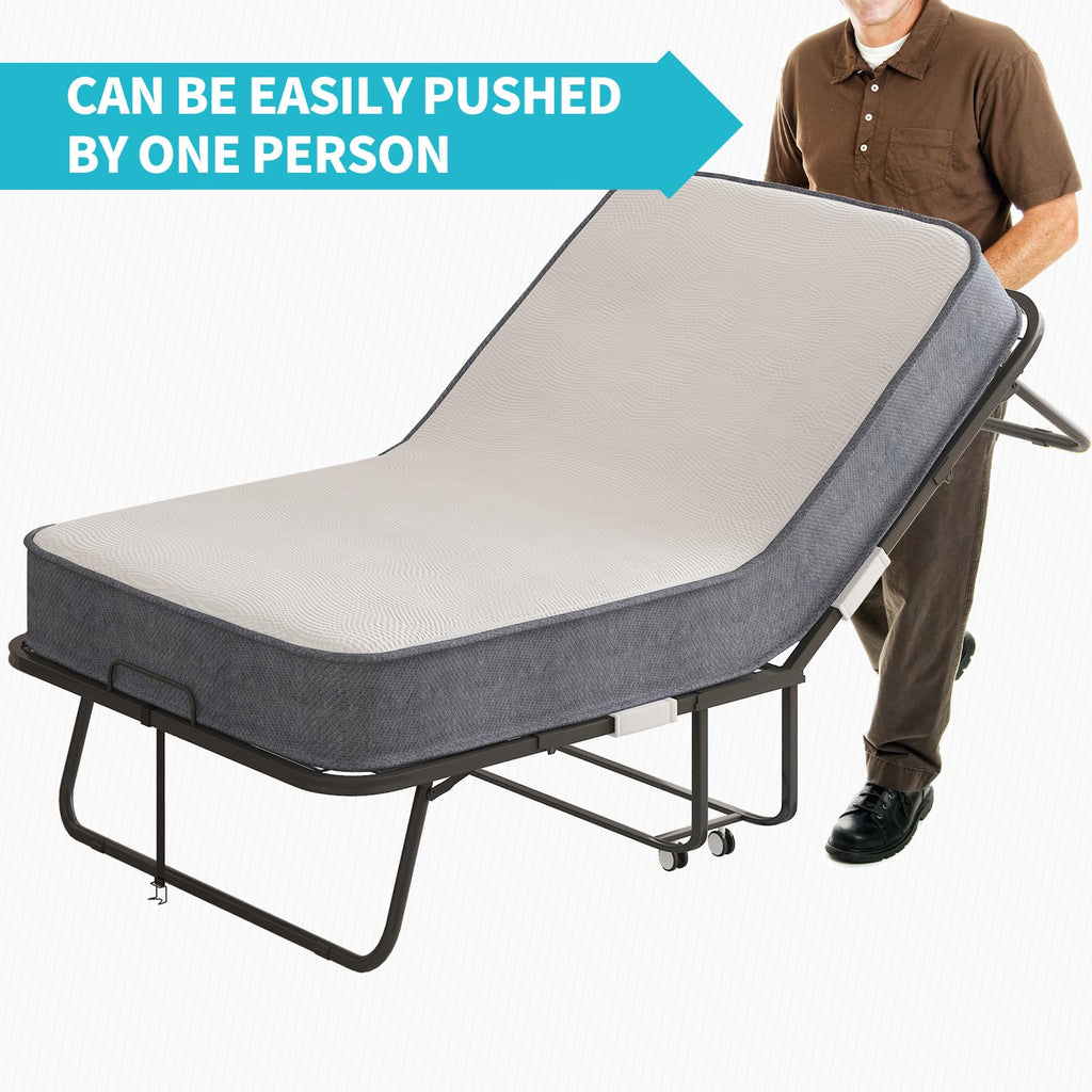 Twin Size Folding Bed with 4 Inch Foam Mattress Z79965