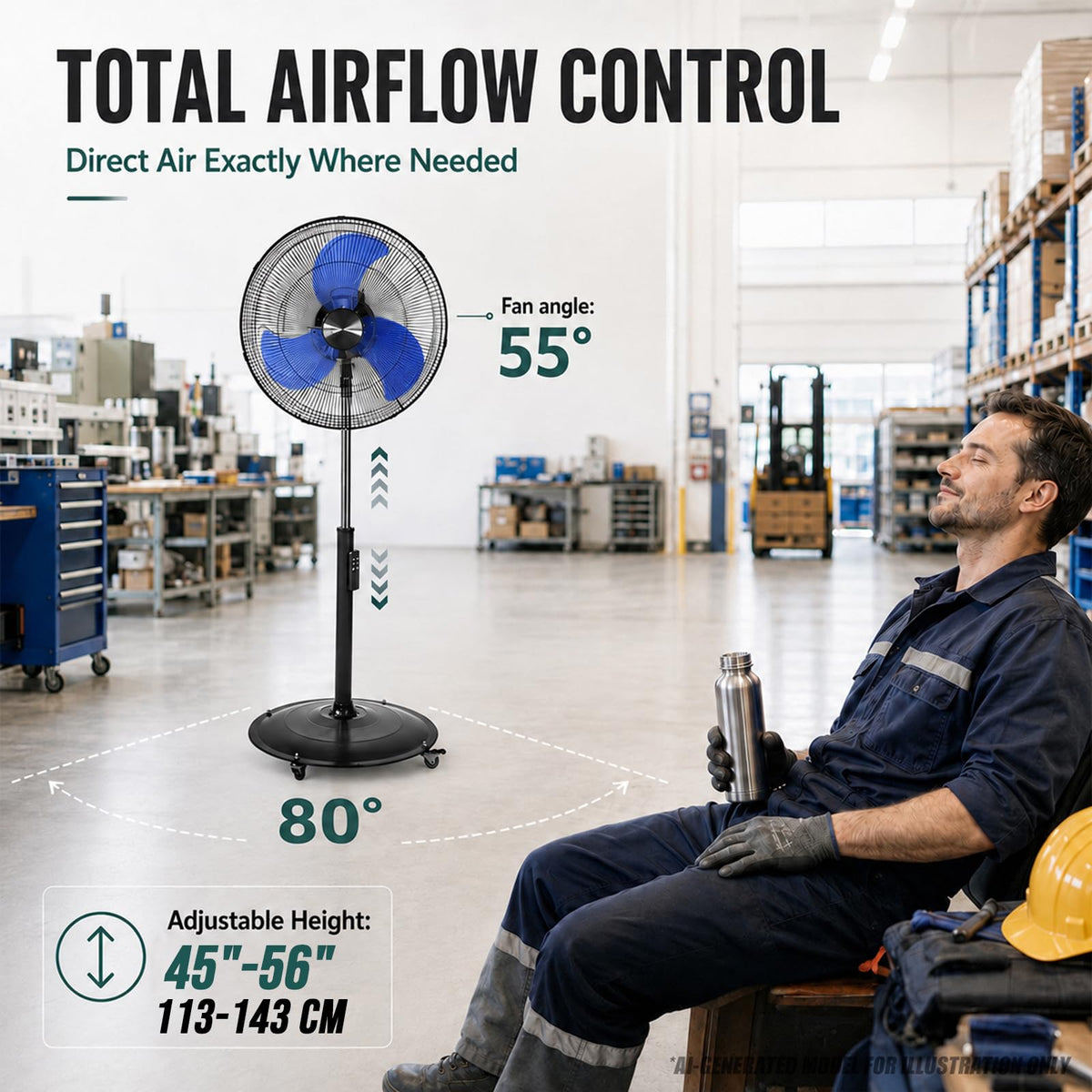 20 Inch Oscillating Pedestal Fan with Remote Control F97182