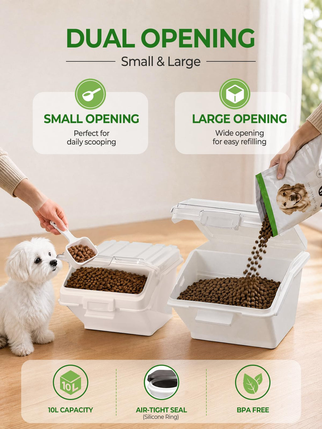 3 Pack Dog Food Storage Container with Scoop N18252