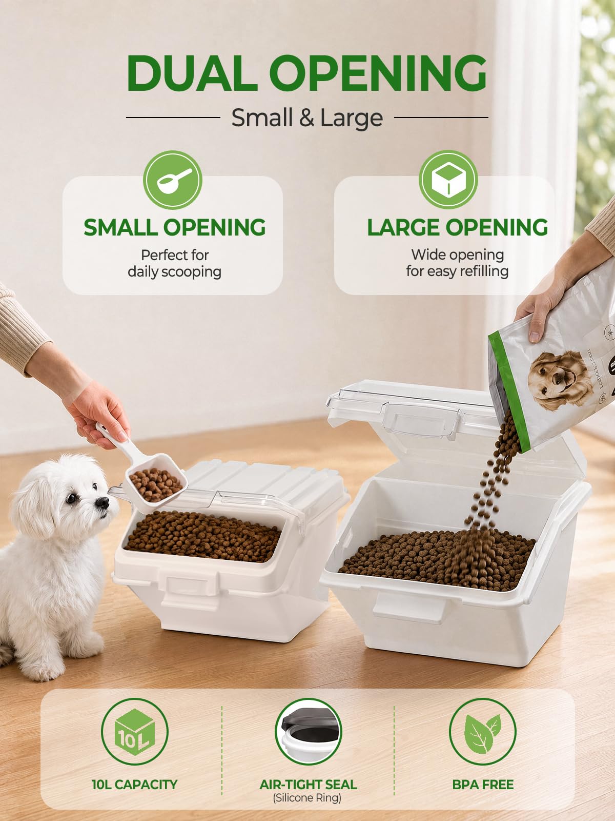 3 Pack Dog Food Storage Container with Scoop N18252