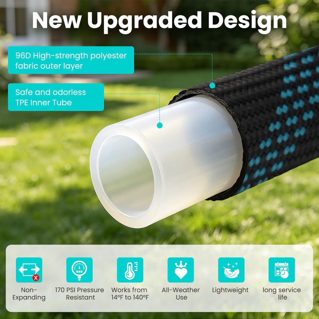 100ft Lightweight Flexible Garden Hose with 10-Function Sprayer A991121