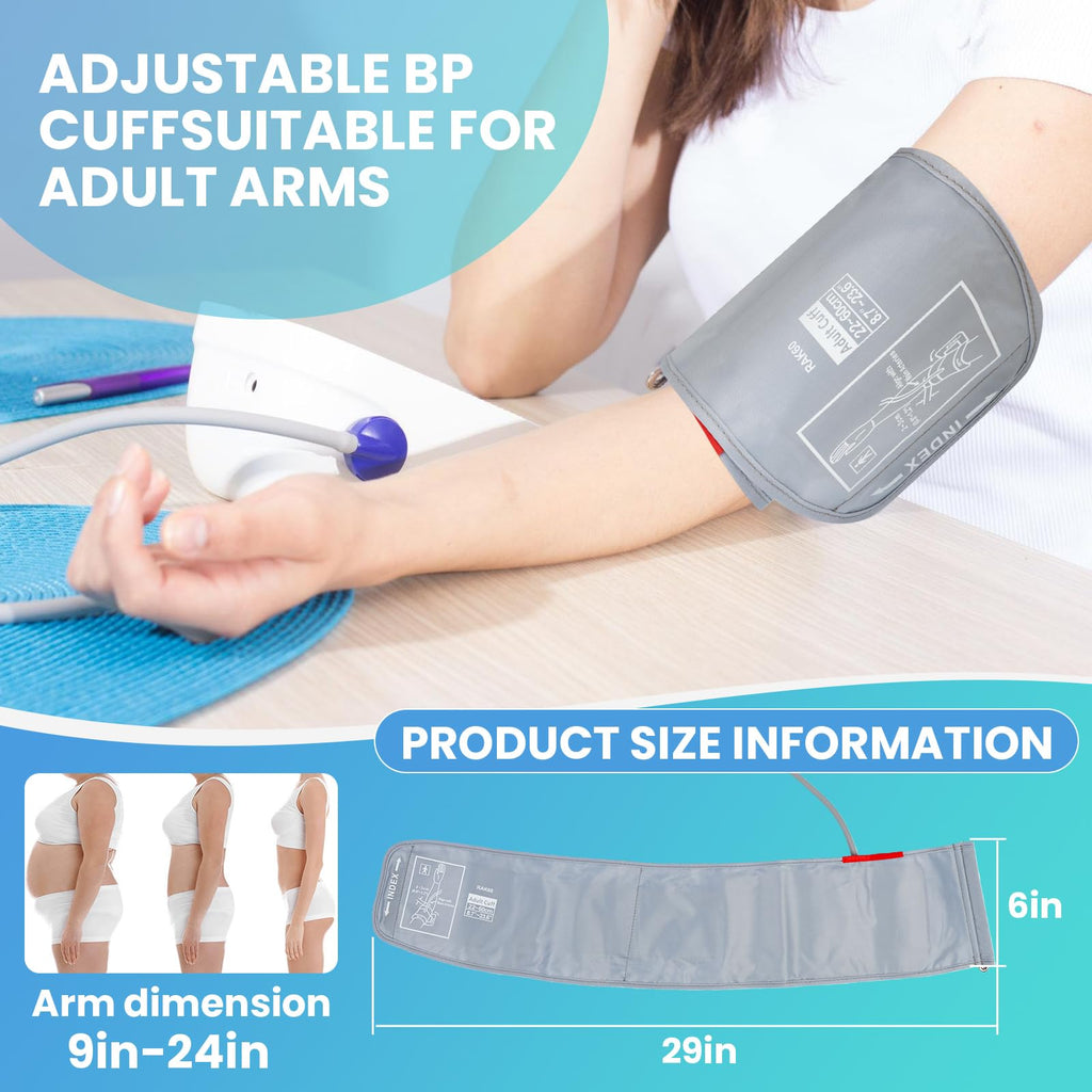 Extra Large Blood Pressure Cuff Replacement, 8.7"-23.6" Adjustable Upper Arm Cuff Q6348