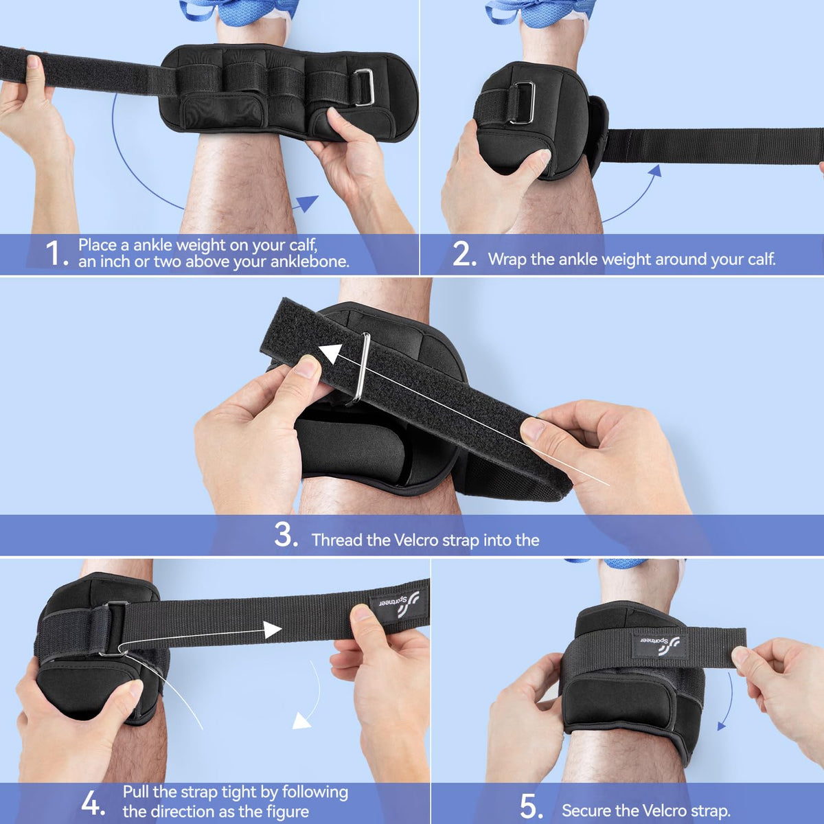 Adjustable Ankle Weights with Removable Weights J765