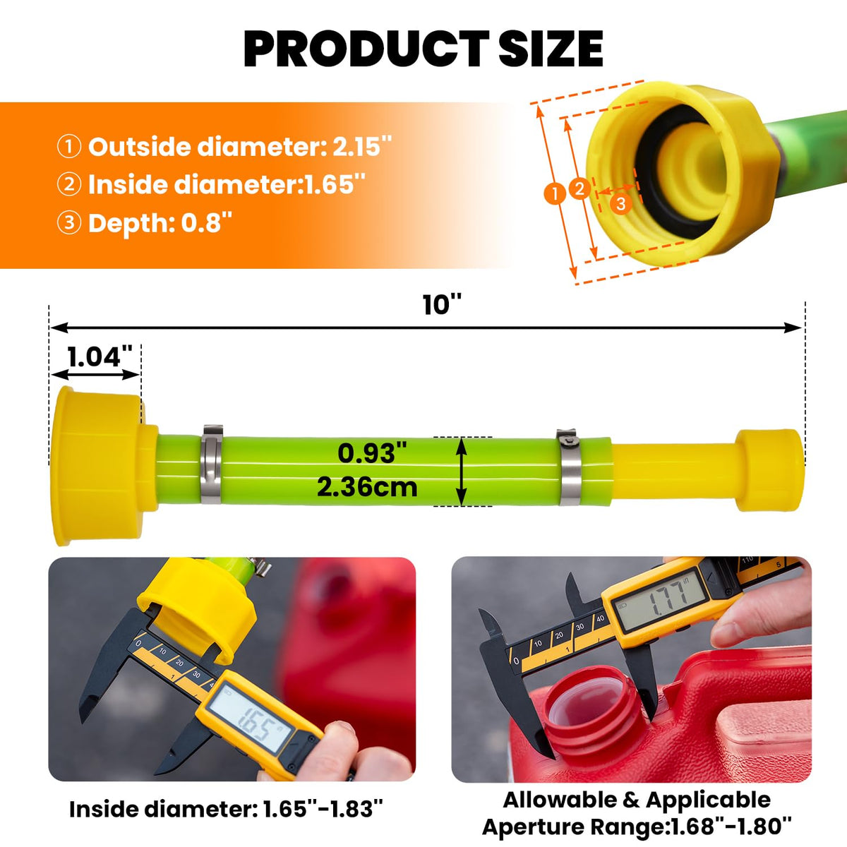 Gas Can Spout Replacement 10 Inch Flexible PVC Nozzle E290
