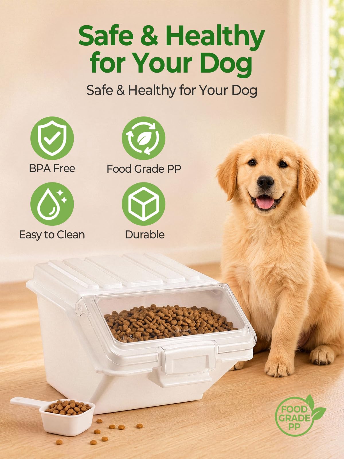 3 Pack Dog Food Storage Container with Scoop N18252