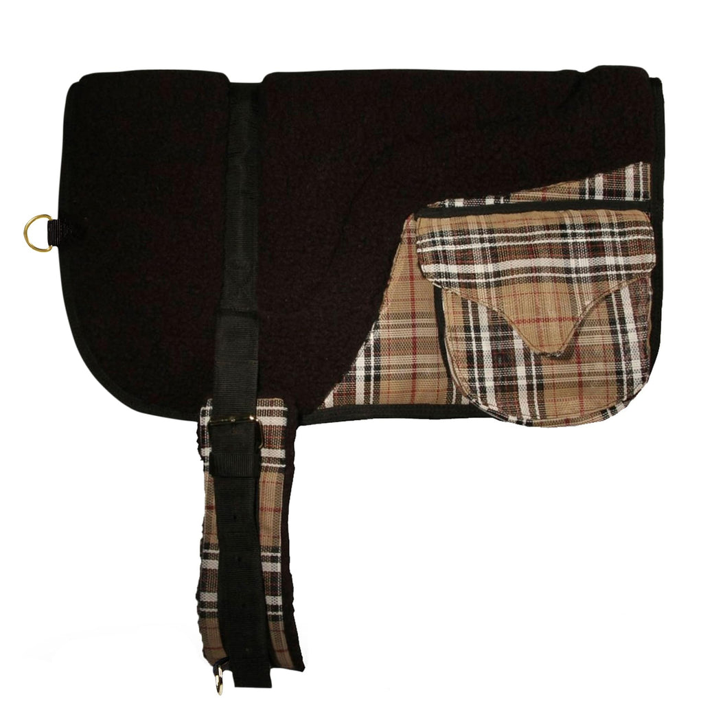 Fleece Bareback Pad with Foam Center and Double Billet Straps L1975