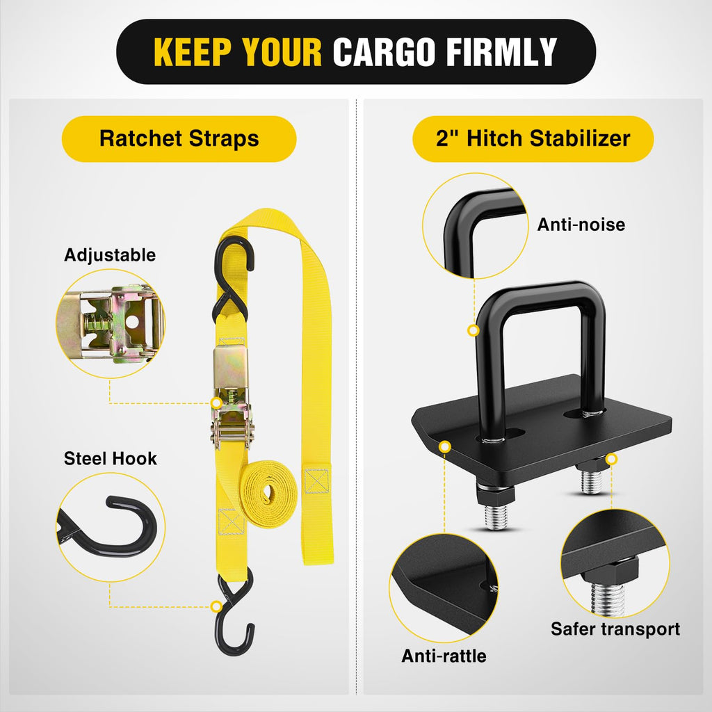 Aluminum Hitch Cargo Carrier 60" x 22" x 3.25" 500 lbs Cargo Basket for 2" Receiver E167016