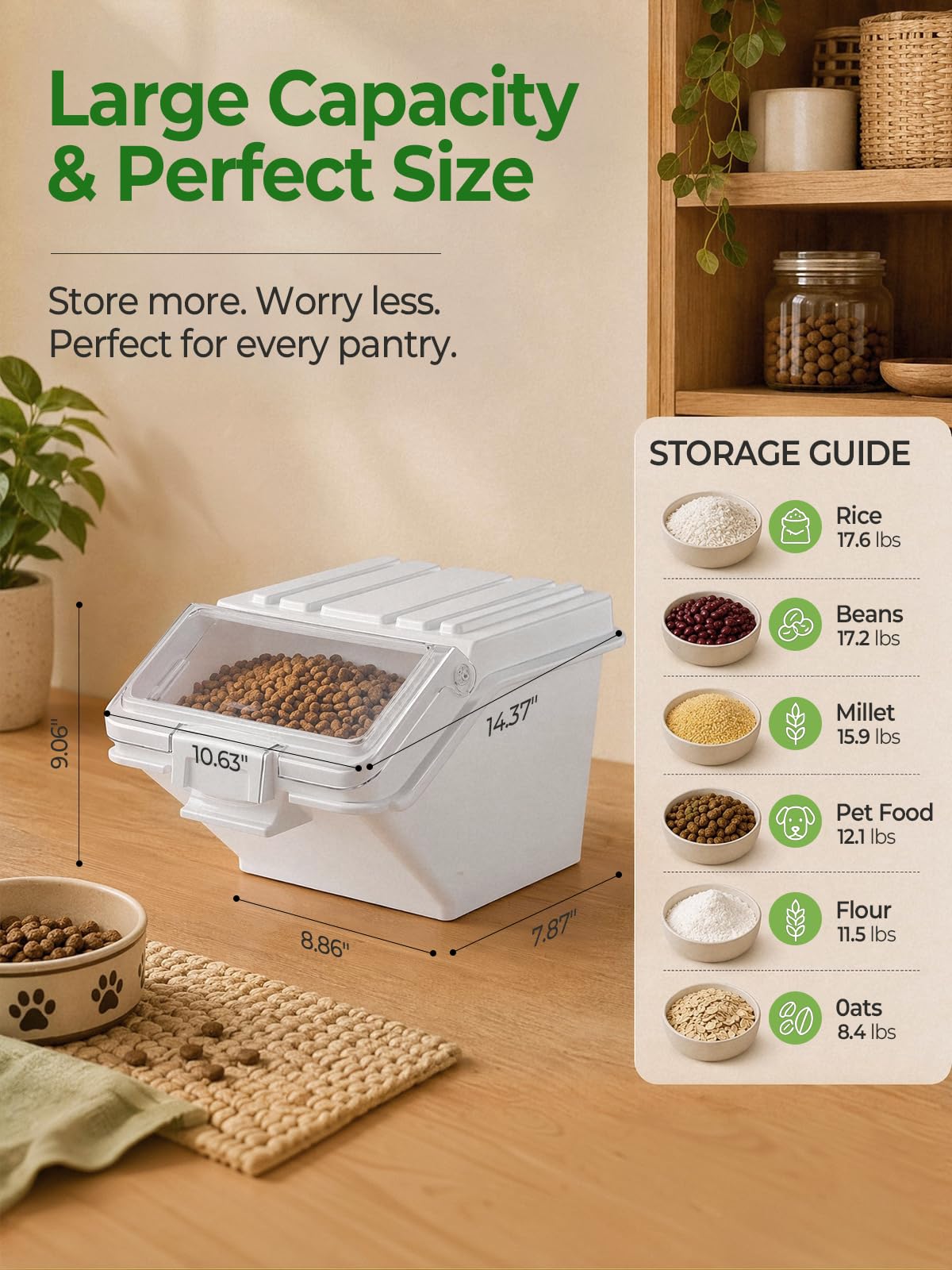 3 Pack Dog Food Storage Container with Scoop N18252