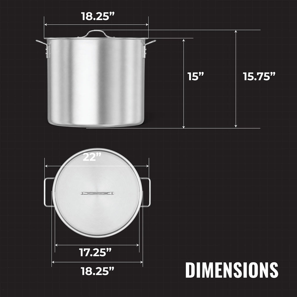 60Qt Aluminum Stock Pot with Strainer and Lid V32746