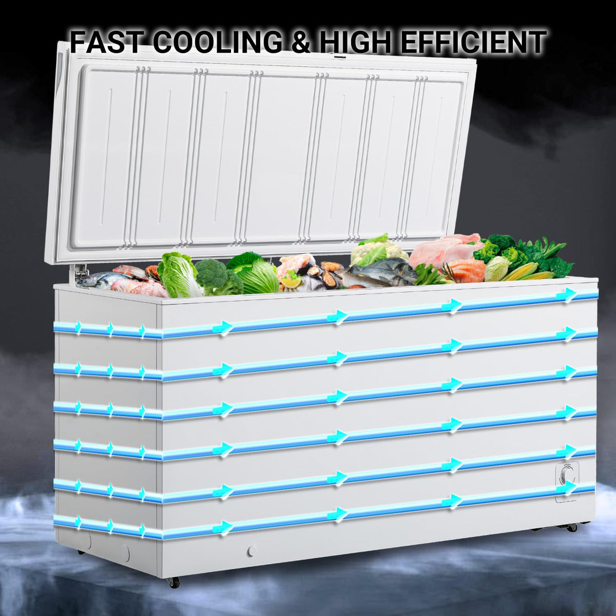20 Cu. Ft White Chest Freezer with 2 Removable Basket Q872