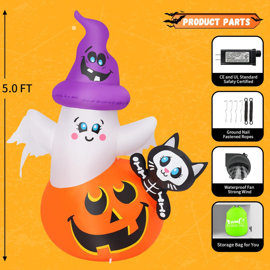 5 FT Halloween Inflatables with Built-in LEDs D724538
