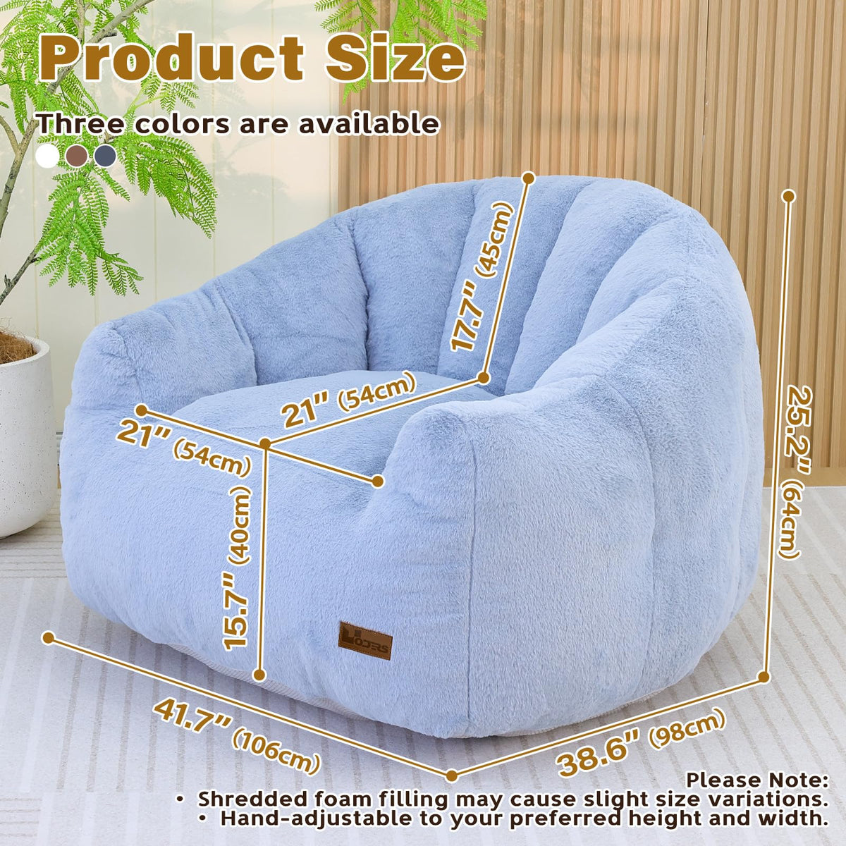 Light Blue Corduroy Bean Bag Chair T9914