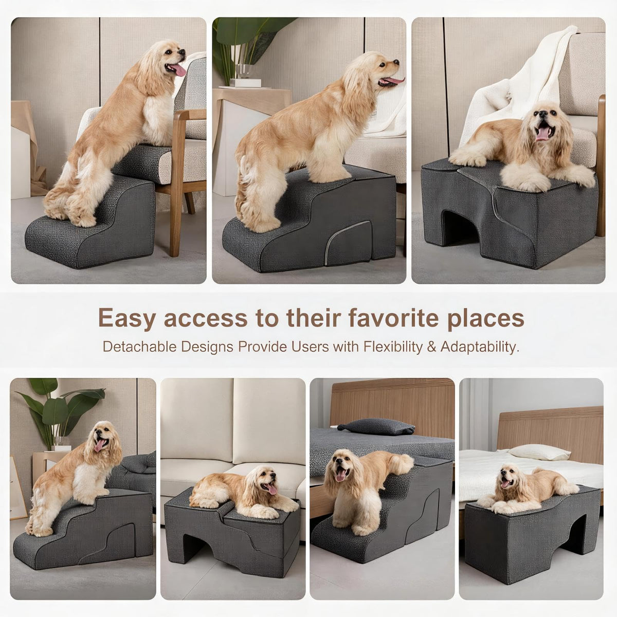 5-Step Non-Slip Dog Stairs with Tunnel K876