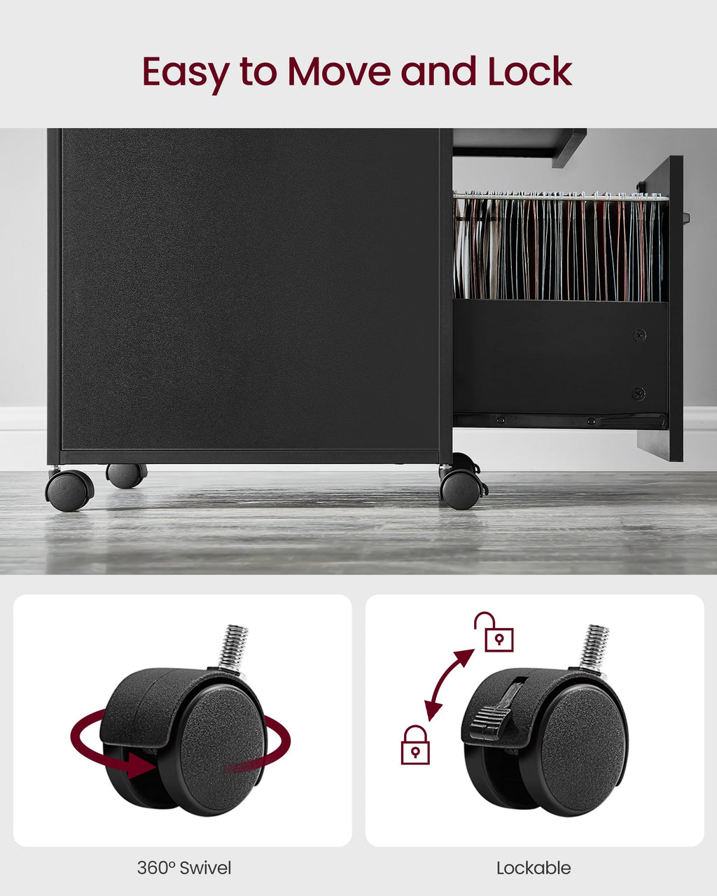 2 Drawer File Cabinet with Lock P9560