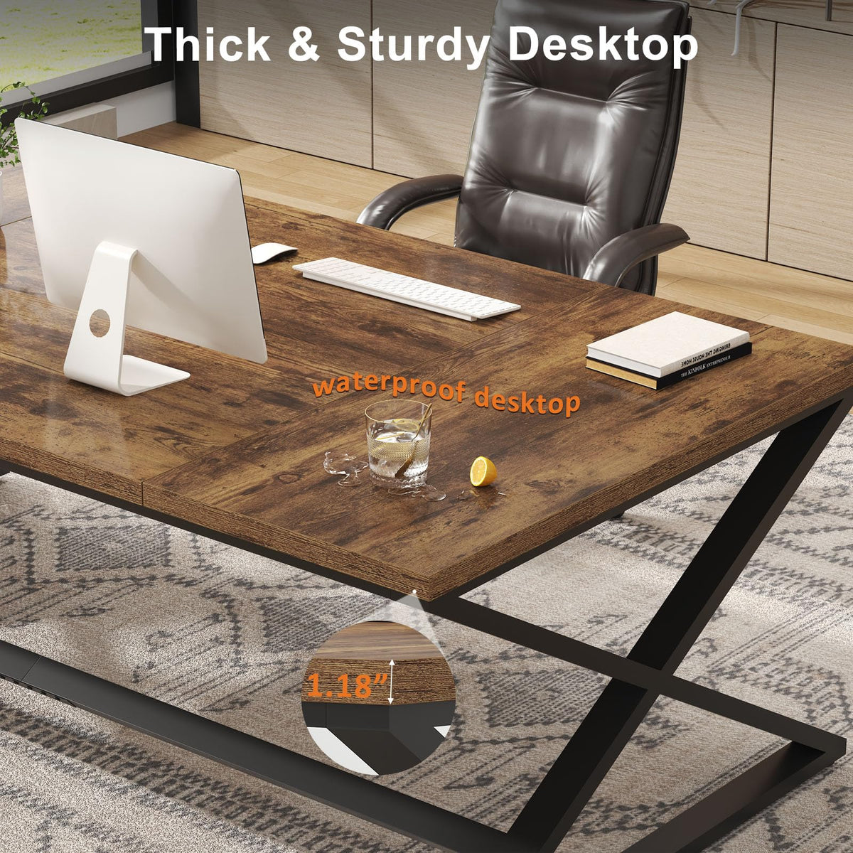 78.7" Extra Long Computer Desk R265