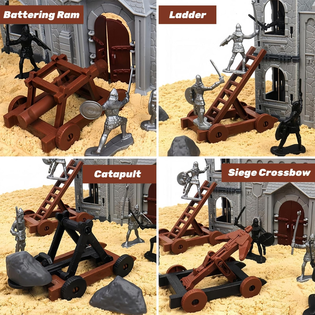 Medieval Castle Toy Building Set with Cavalry and Arrow Tower S5677