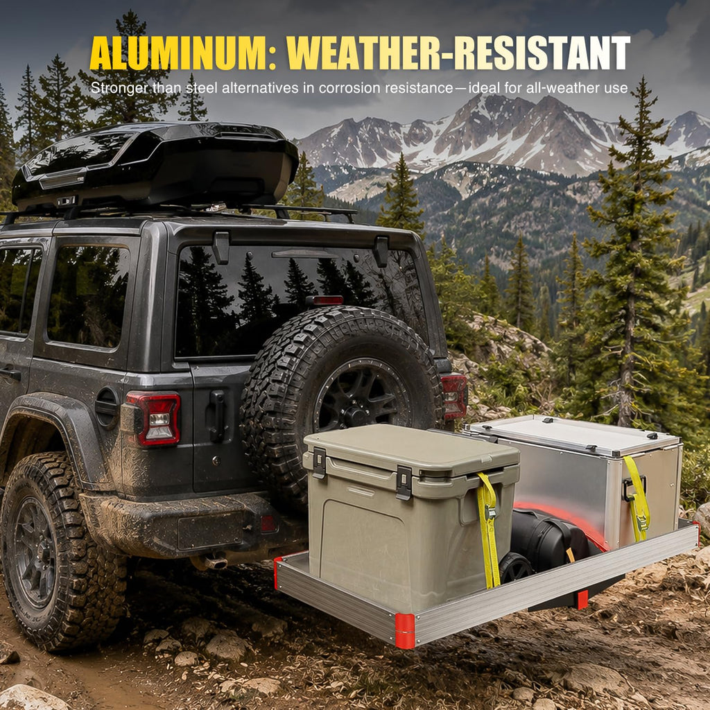 Aluminum Hitch Cargo Carrier 60" x 22" x 3.25" 500 lbs Cargo Basket for 2" Receiver E167016