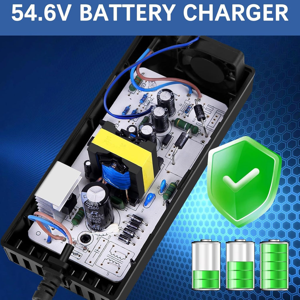 54.6V 2A 3 Prong Scooter Charger for 48V Lithium Battery V944214