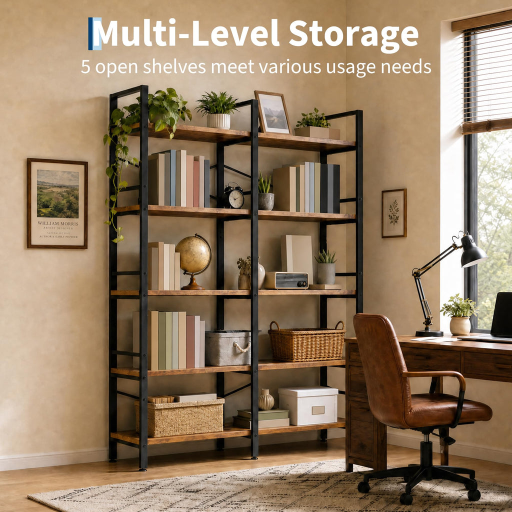 5 Tier Bookshelf with 10 Open Shelves U953108
