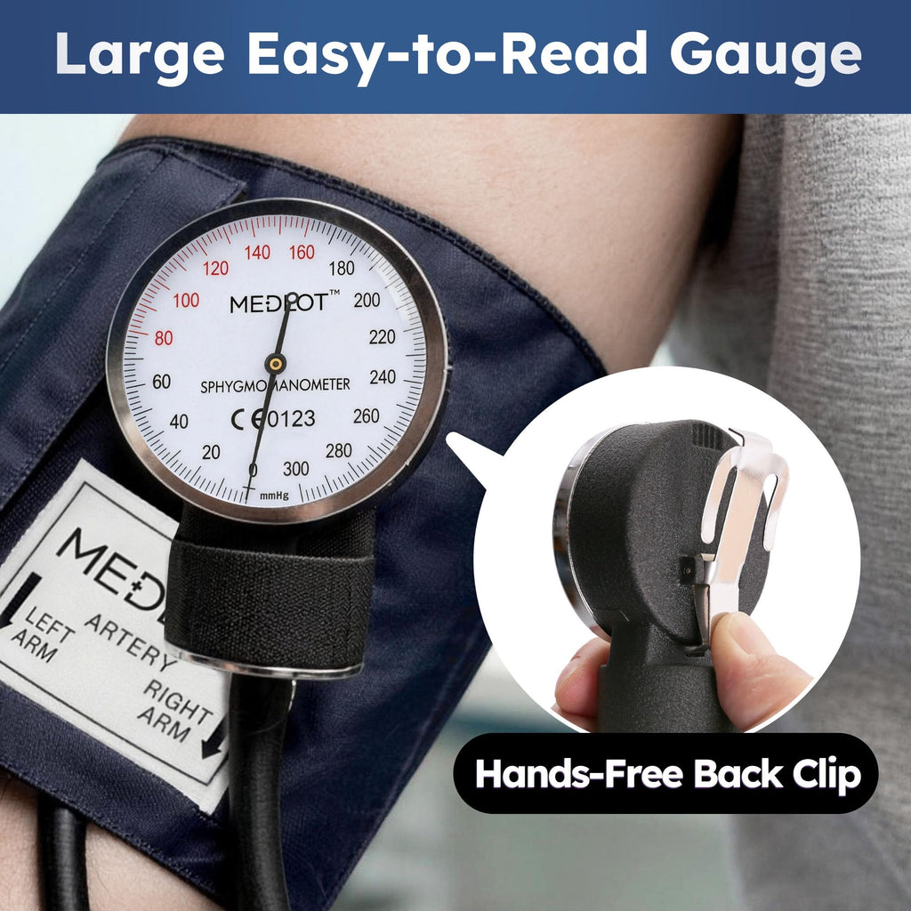 Blood Pressure Cuff and Stethoscope Kit with D-Ring, Standard Adult Size, Navy E974