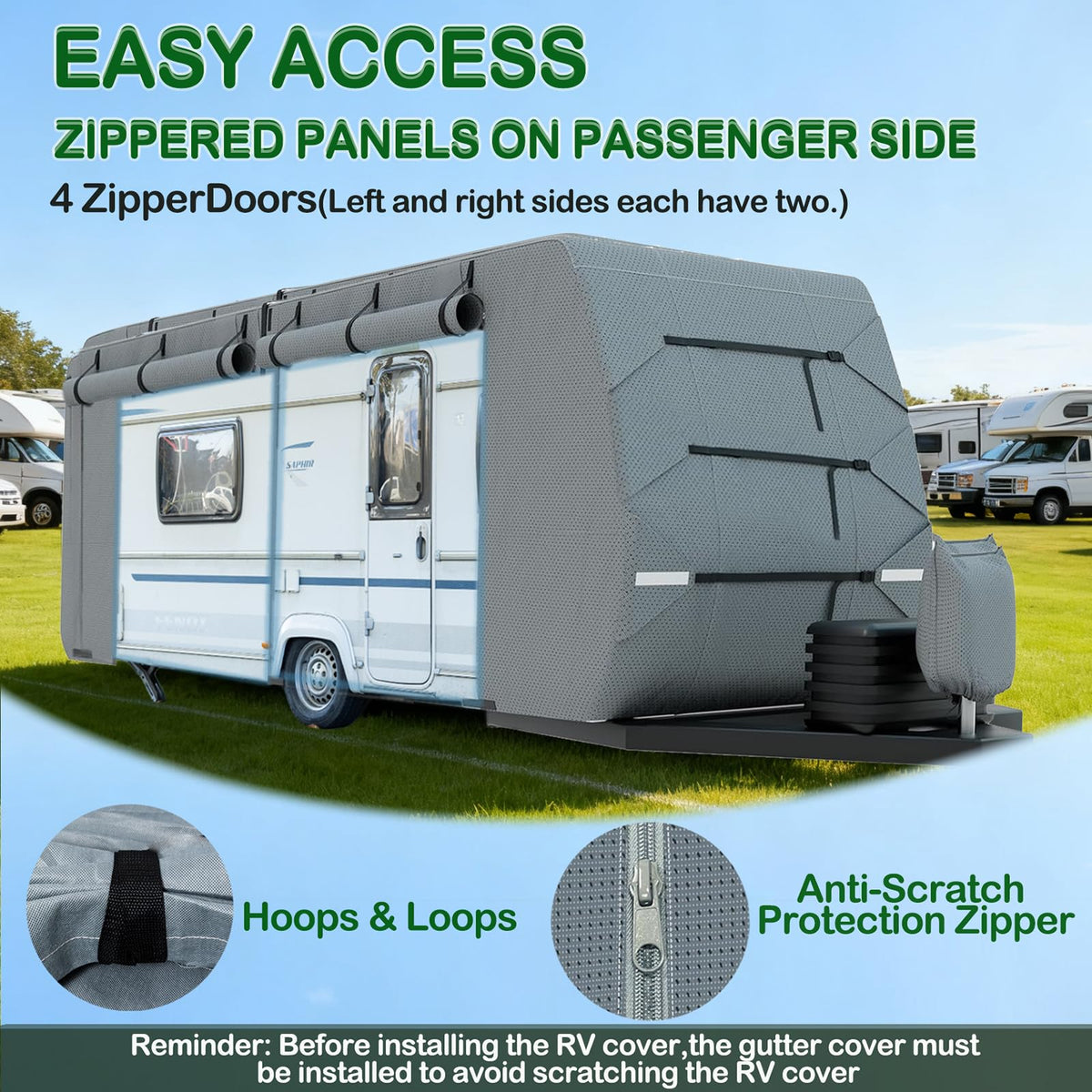 7 Layers Heavy Duty Travel Trailer RV Cover 16-18FT O4328