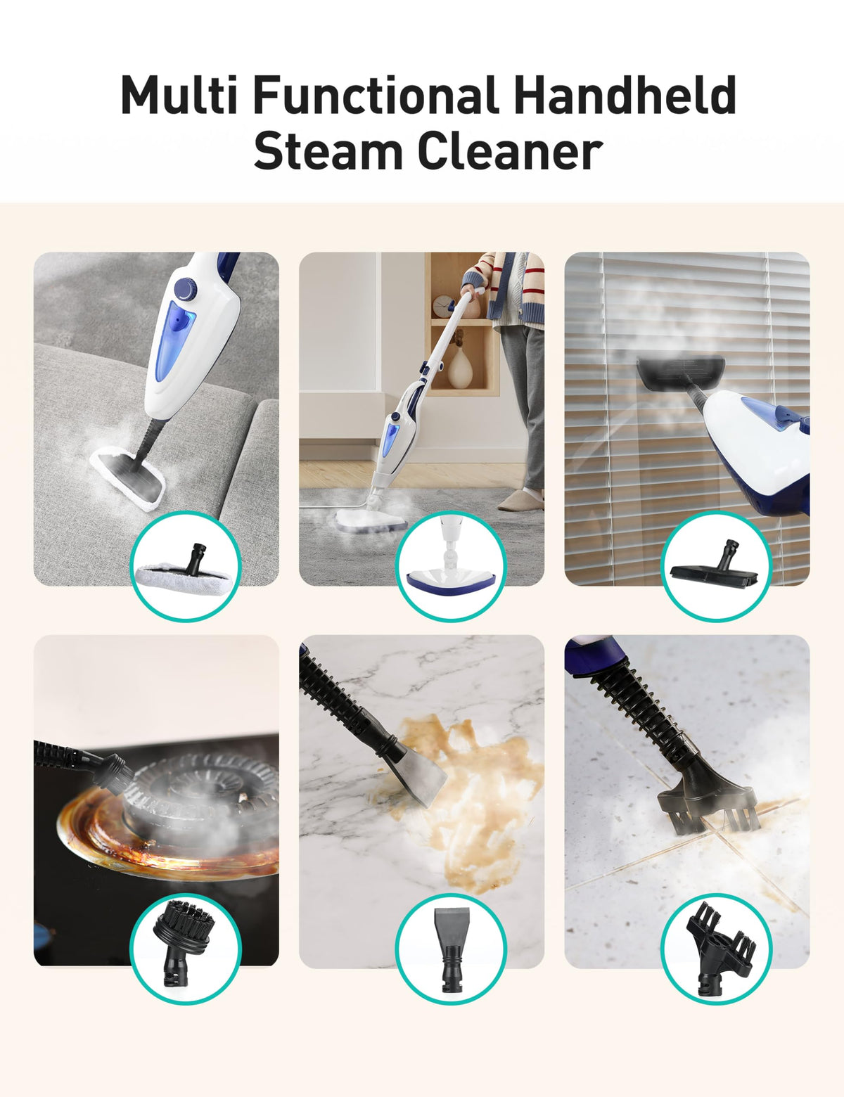 1500W Detachable Handheld Steam Mop N6100