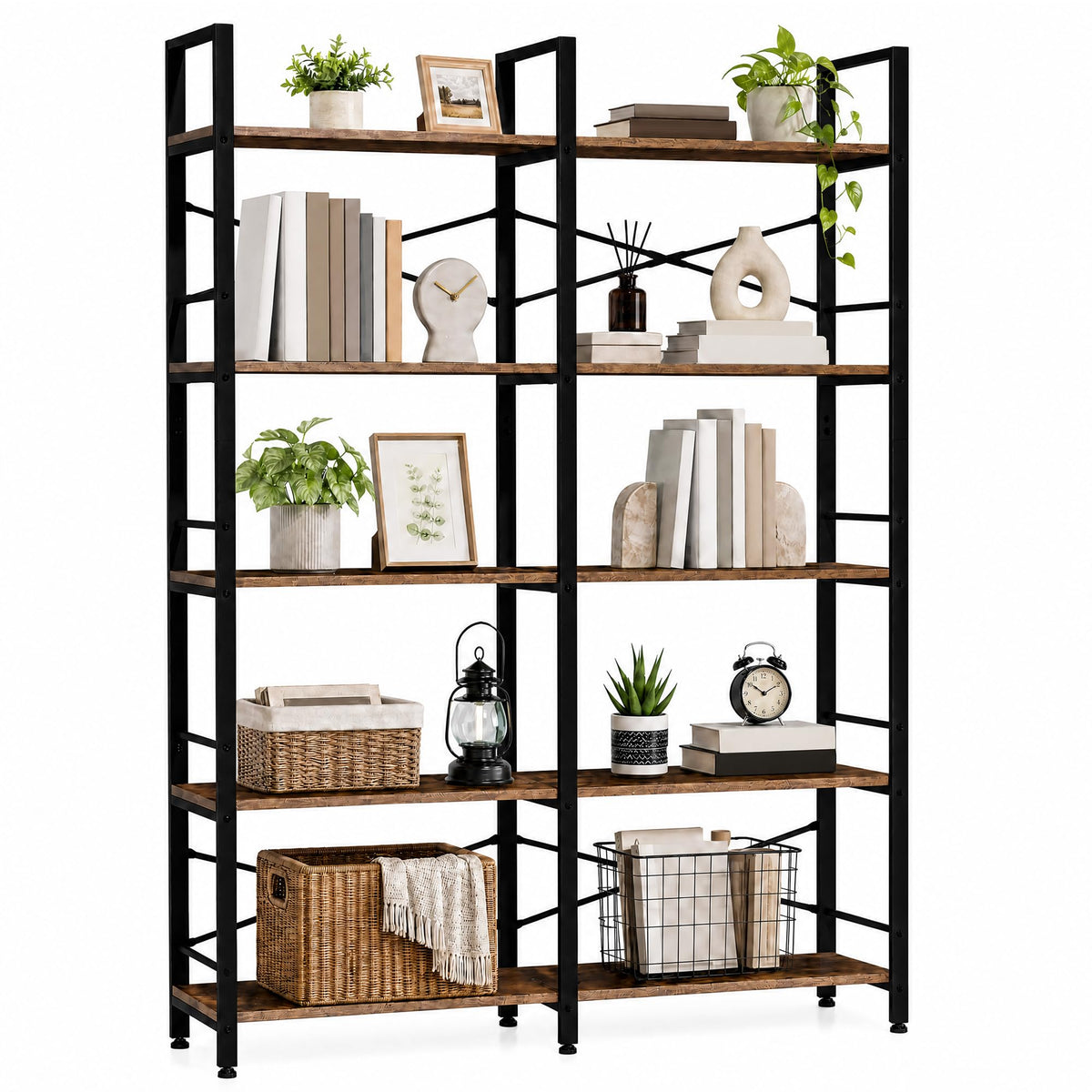 5 Tier Bookshelf with 10 Open Shelves U953108