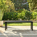 Black Metal Backless Outdoor Bench Q1235